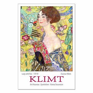 KLIMT Lady With Fan: Colorful Art Print 13"by19" Poster